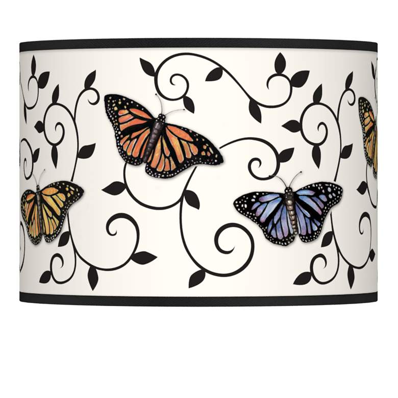 Image 1 Butterfly Scroll Giclee Lamp Shade 13.5x13.5x10 (Spider)