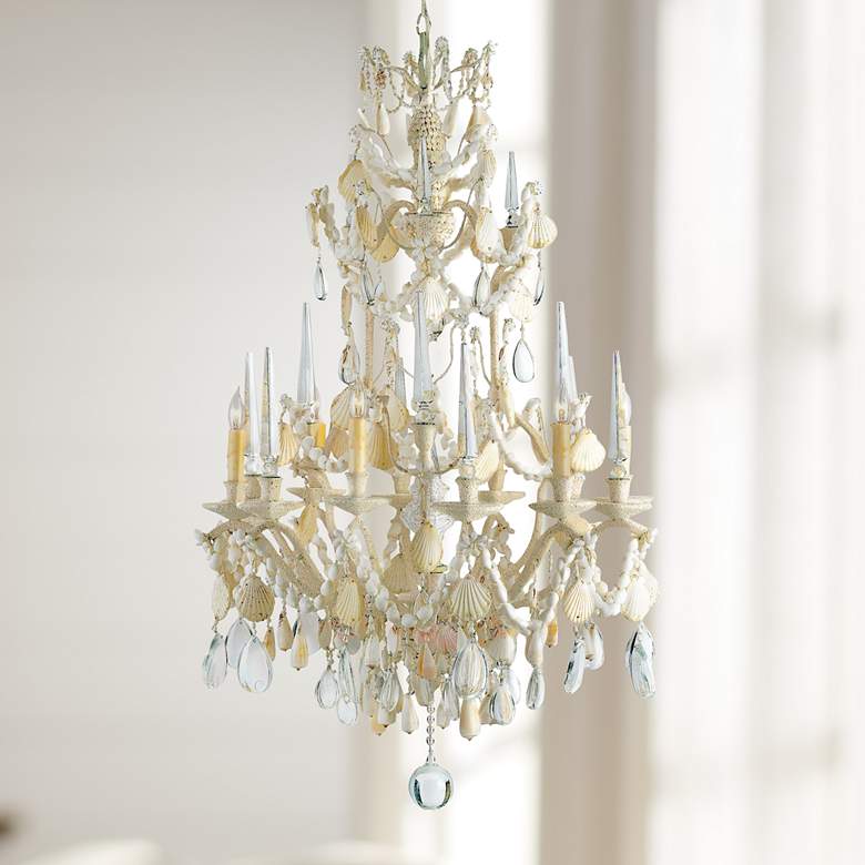 Image 1 Buttermere 28" Wide Natural Sand 6-Light Chandelier