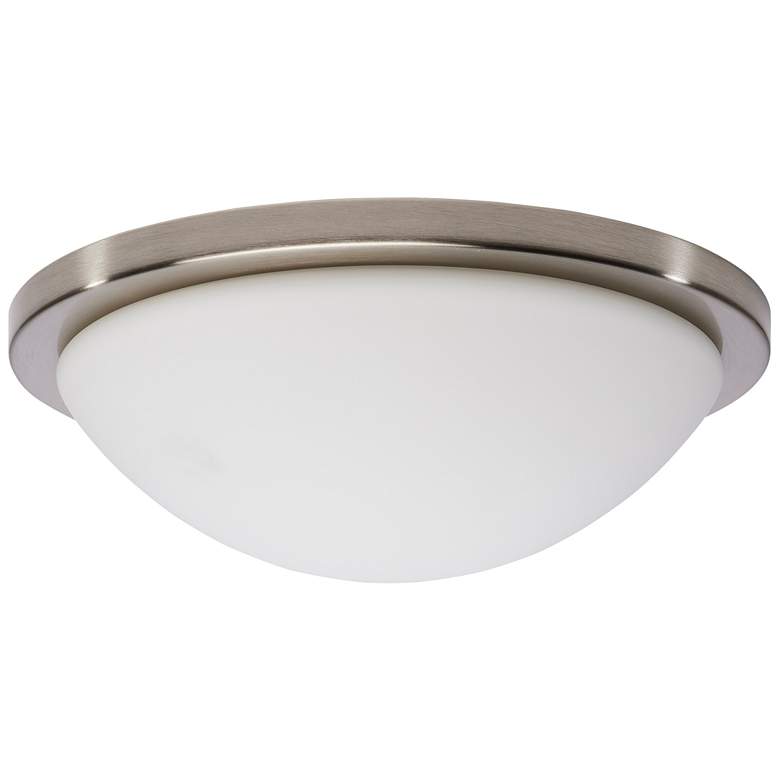 Image 1 Button 13 Inch LED Flush Mount Brushed Nickel Finish CCT Selectable