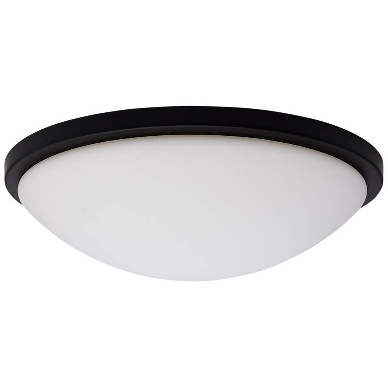 Image 1 Button 17 Inch LED Flush Mount Matte Black Finish CCT Selectable
