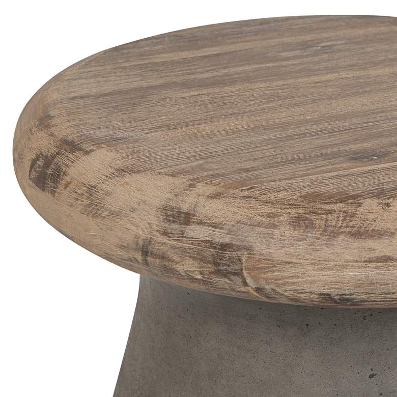Image 3 Button Dark Gray Concrete Round Indoor-Outdoor Accent Table more views