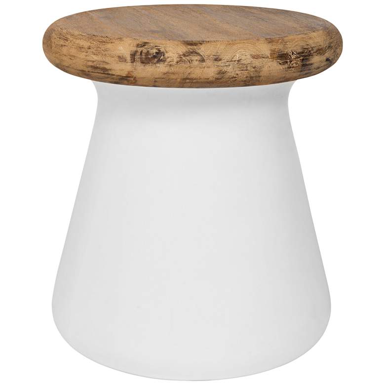 Image 2 Button Ivory Concrete Round Indoor-Outdoor Accent Table