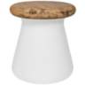 Button Ivory Concrete Round Indoor-Outdoor Accent Table