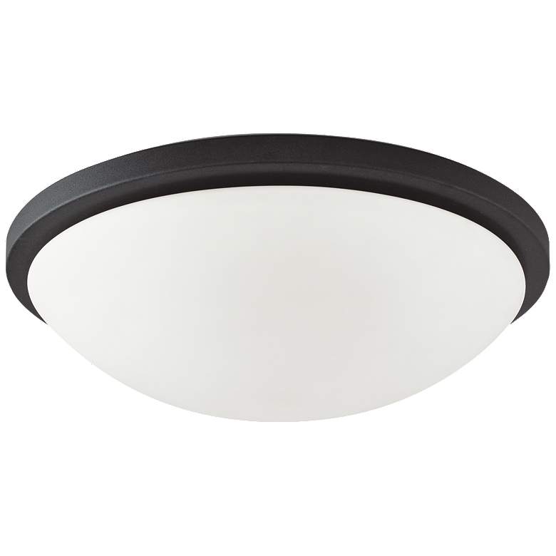 Image 1 Button LED 11 in.; Flush Mount Fixture; Black Finish