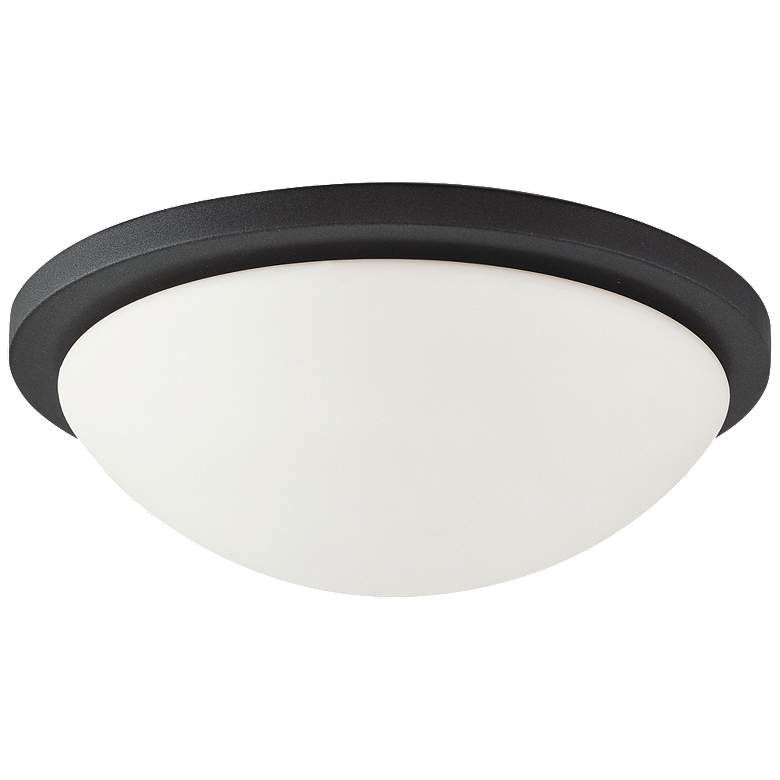 Image 1 Button LED 13 in.; Flush Mount Fixture; Black Finish