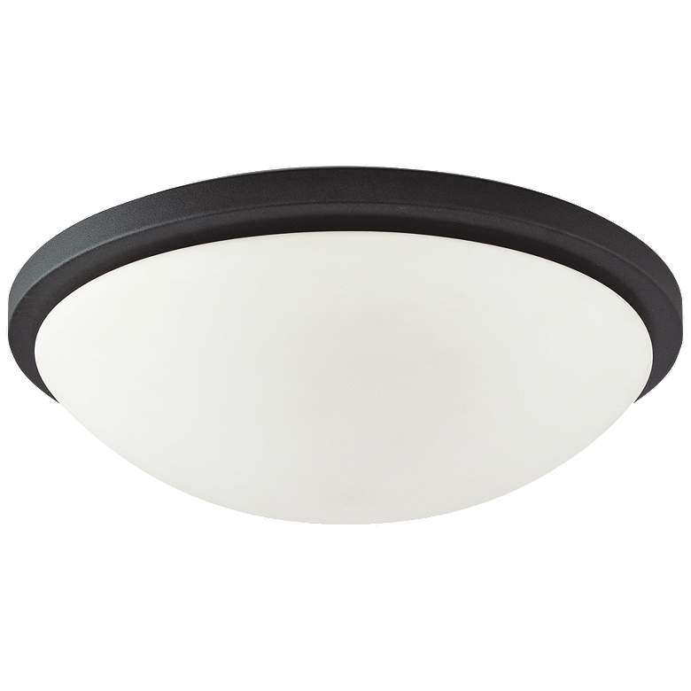 Image 1 Button LED 17 in.; Flush Mount Fixture; Black Finish