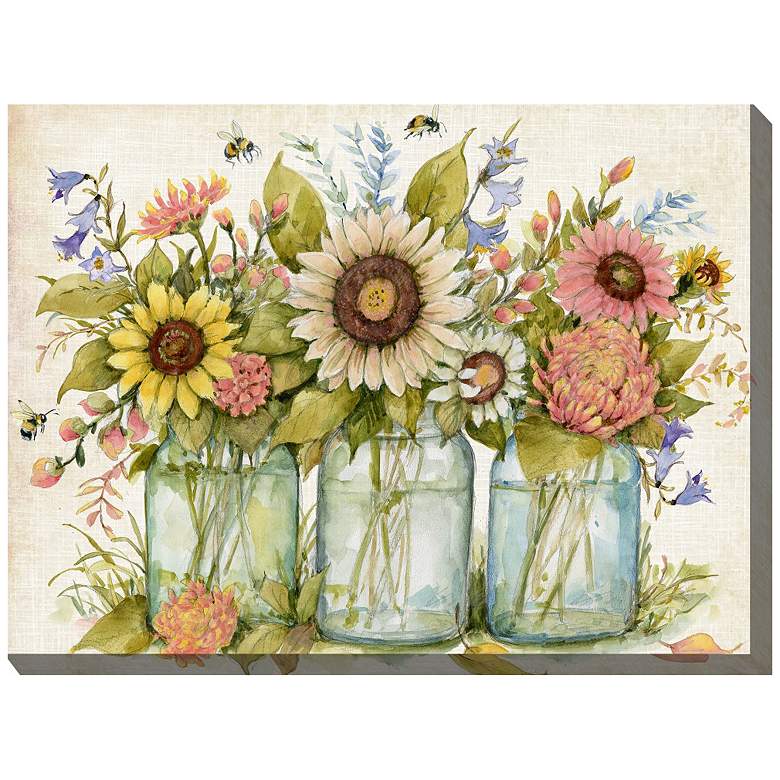 Image 1 Buzzing Bouquets Outdoor Canvas Art