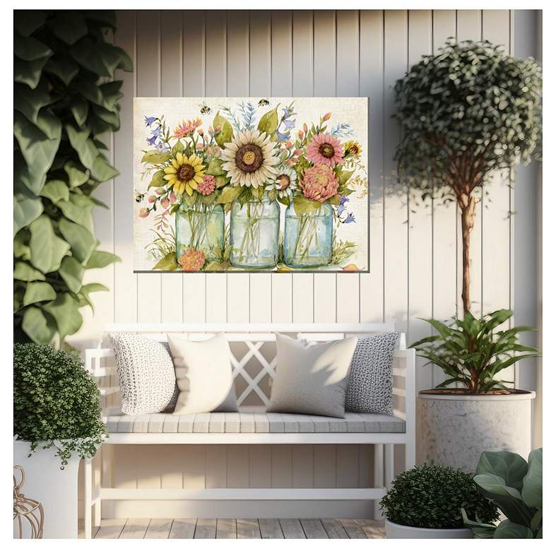 Image 2 Buzzing Bouquets Outdoor Canvas Art more views