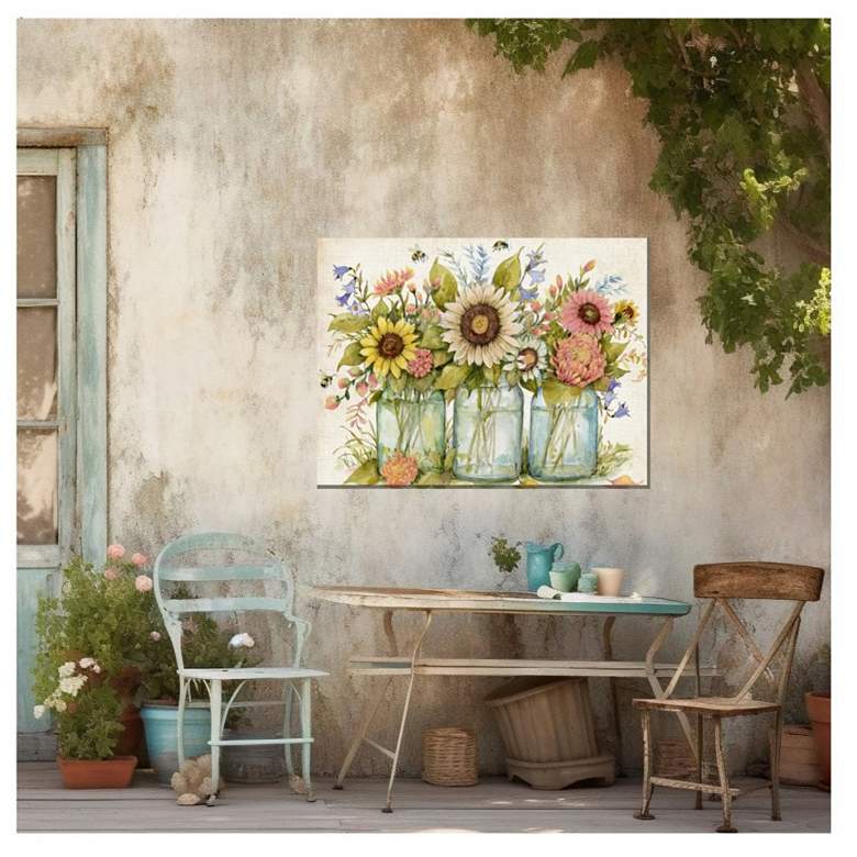 Image 3 Buzzing Bouquets Outdoor Canvas Art more views
