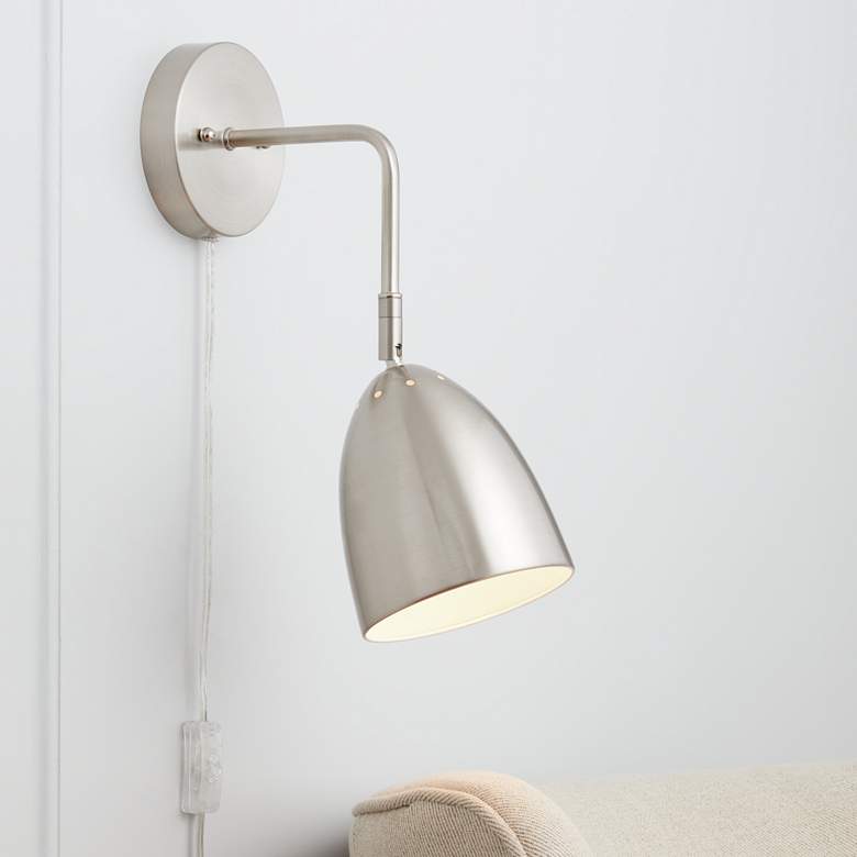 Image 1 Byers Brushed Nickel Down-Light Pin-Up Wall Lamp
