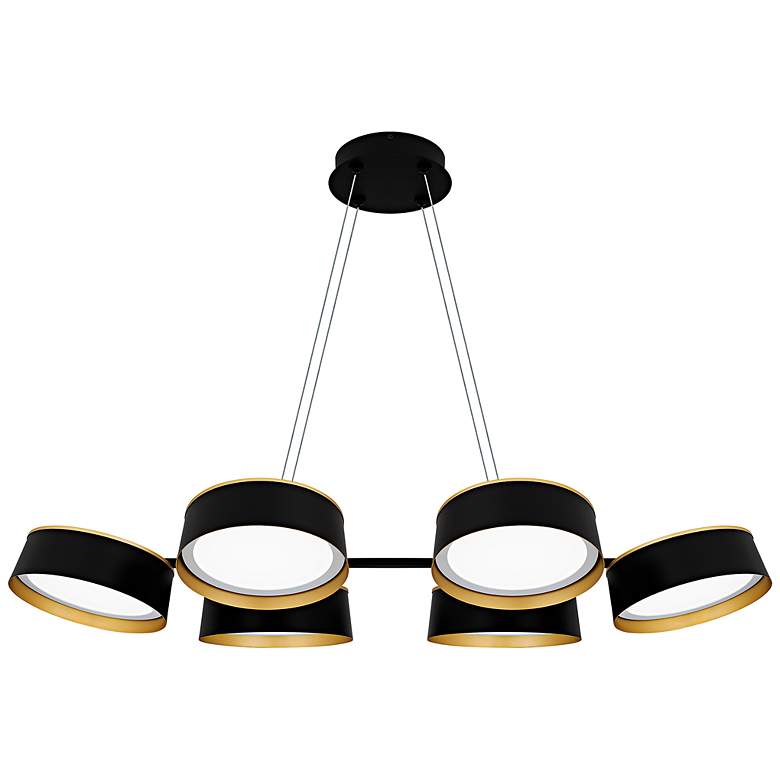 Image 1 Byrnes Integrated LED Matte Black Linear Chandelier
