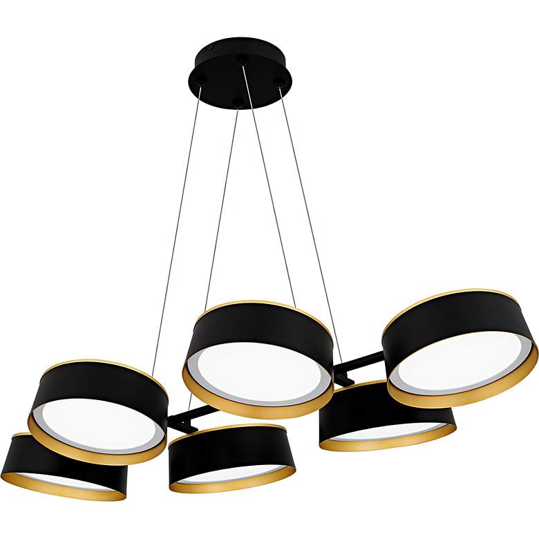 Image 4 Byrnes Integrated LED Matte Black Linear Chandelier more views