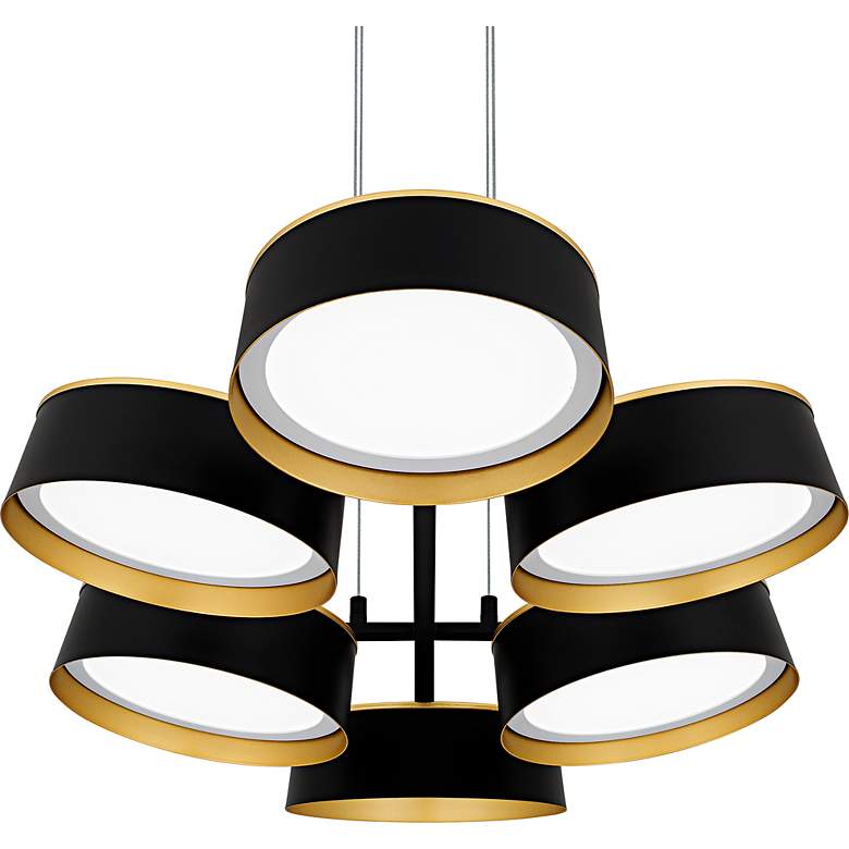 Image 5 Byrnes Integrated LED Matte Black Linear Chandelier more views