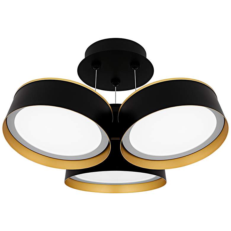 Image 1 Byrnes Integrated LED Matte Black Semi-Flush Mount