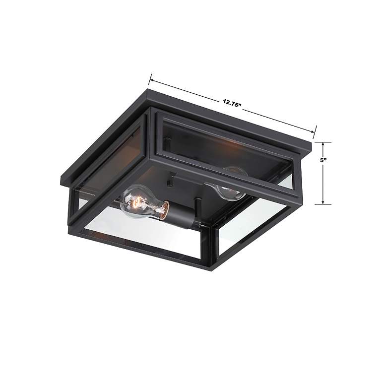 Image 6 Byron 2 Light Matte Black Outdoor Ceiling Mount more views