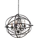Byron 21&quot; Hand-Worked Bronze And Crystal Chandelier