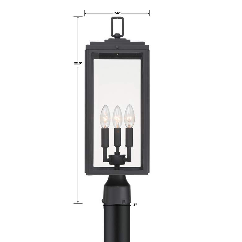 Image 7 Byron 22 1/4" High Matte Black Rectangle Outdoor Post Light more views