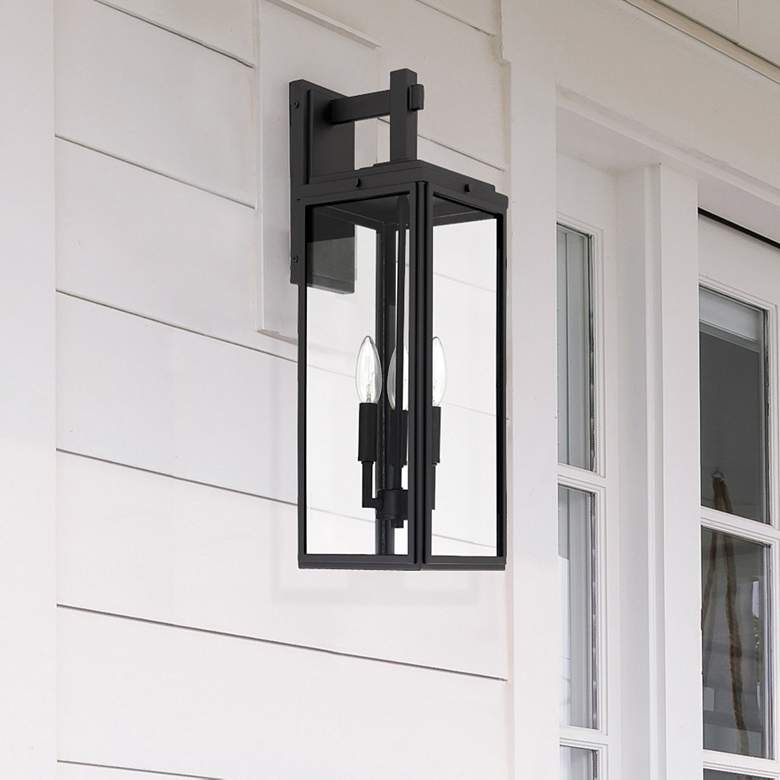 Image 1 Byron 3 Light Matte Black Outdoor Wall Mount