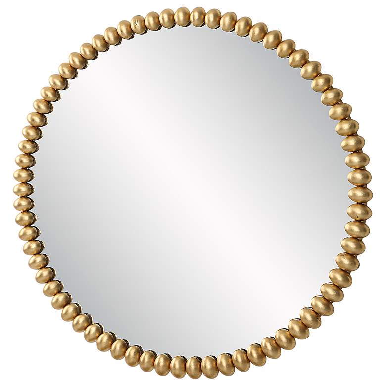 Image 4 Byzantine Gold Leaf 41 1/4" Round Oversized Wall Mirror more views