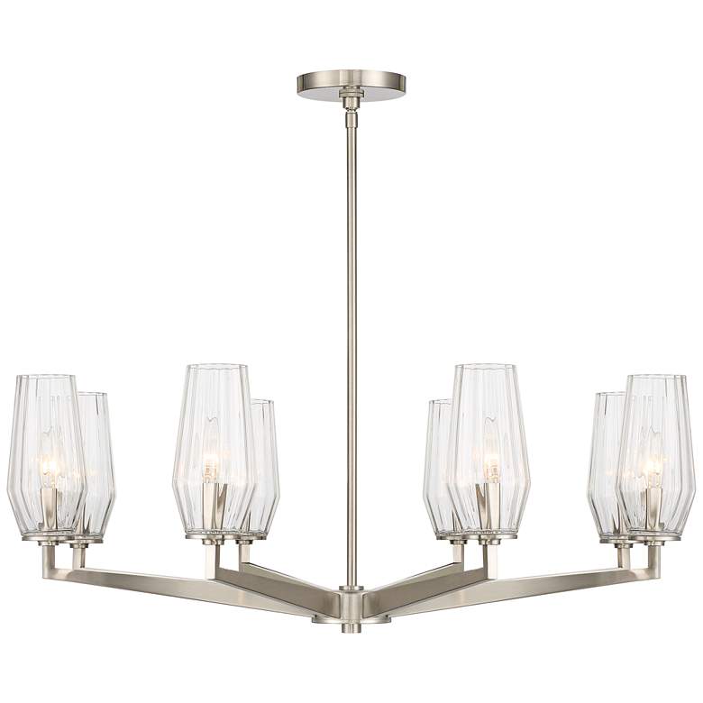 Byzantium 35&quot; Wide Brushed Nickel 8-Light Chandelier more views