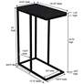 4_C-Shaped Side End Table, Black Oak Wood Grain and Black Metal more views