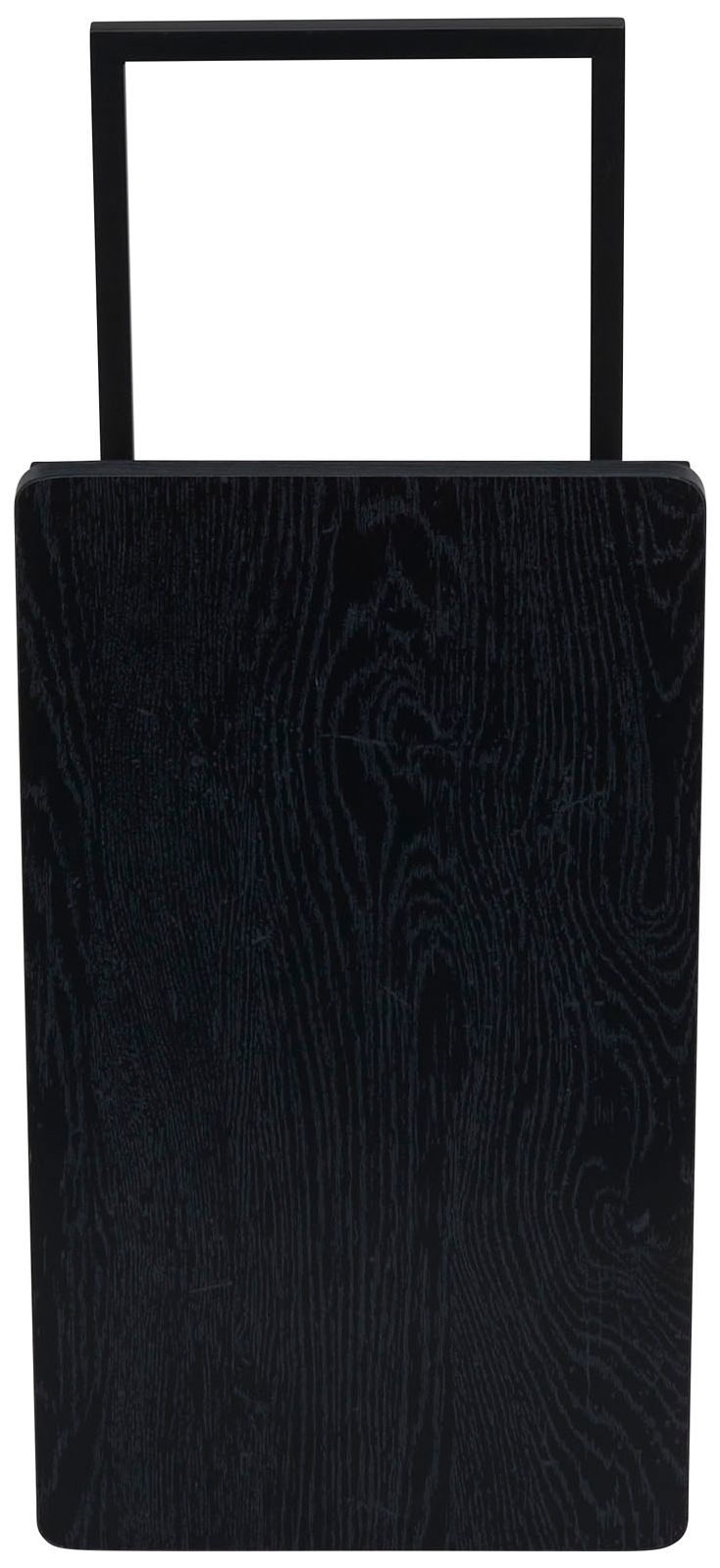 Image 5 C-Shaped Side End Table, Black Oak Wood Grain and Black Metal more views