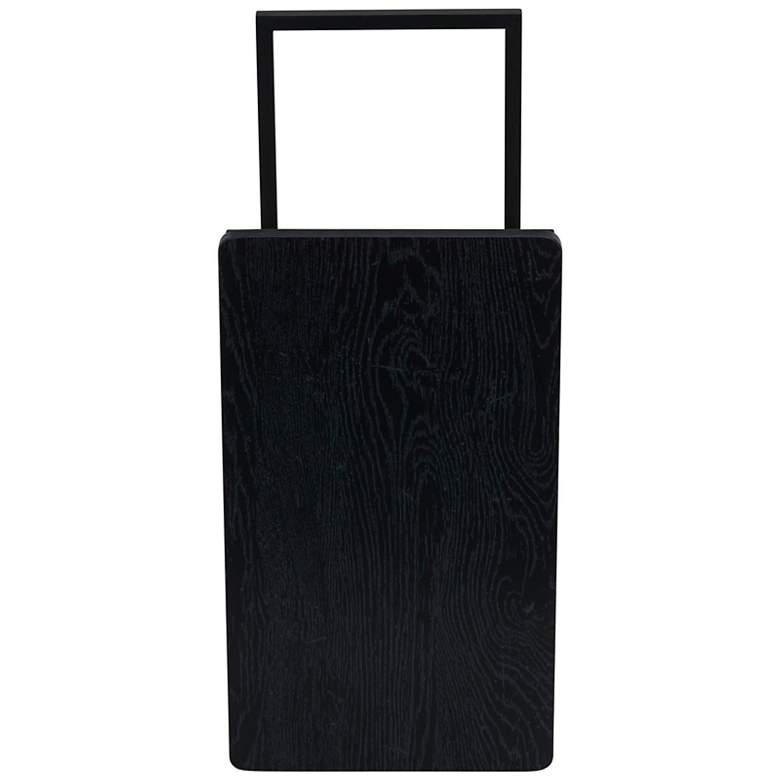 Image 5 C-Shaped Side End Table, Black Oak Wood Grain and Black Metal more views