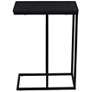 6_C-Shaped Side End Table, Black Oak Wood Grain and Black Metal more views