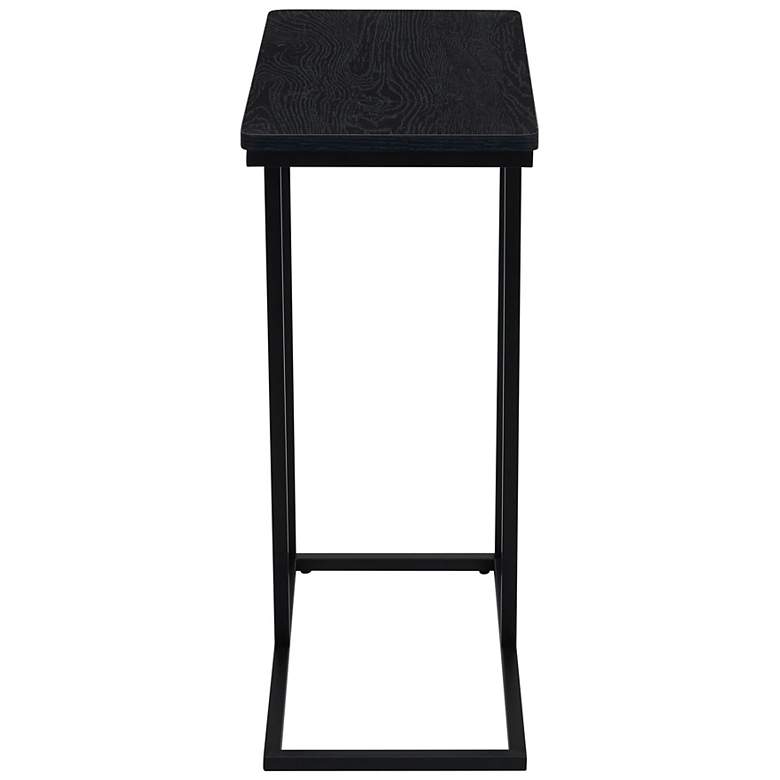 Image 7 C-Shaped Side End Table, Black Oak Wood Grain and Black Metal more views