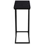 7_C-Shaped Side End Table, Black Oak Wood Grain and Black Metal more views