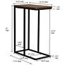 4_C-Shaped Side End Table, Walnut Wood Grain and Black Metal more views