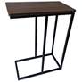 5_C-Shaped Side End Table, Walnut Wood Grain and Black Metal more views