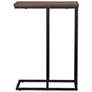 7_C-Shaped Side End Table, Walnut Wood Grain and Black Metal more views