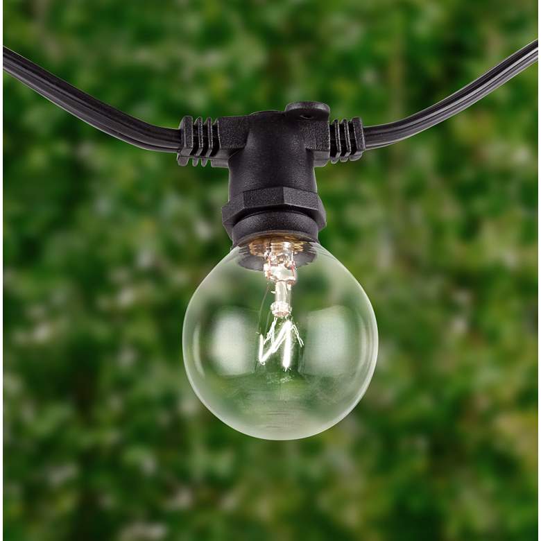 Image 1 C7 Commercial 100&#39; Black 65 Clear-Bulb String Light