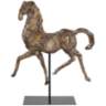 Caballo Dorado 16 1/2"W Aged Silver w/ Gold Horse Sculpture