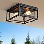 1_Cabana 12" Wide Black Square Outdoor Ceiling Light