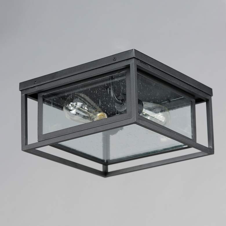 Image 3 Cabana 12" Wide Black Square Outdoor Ceiling Light more views