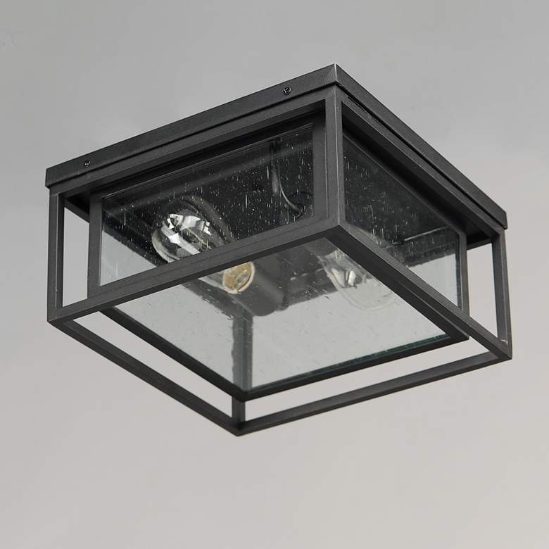 Image 5 Cabana 12" Wide Black Square Outdoor Ceiling Light more views