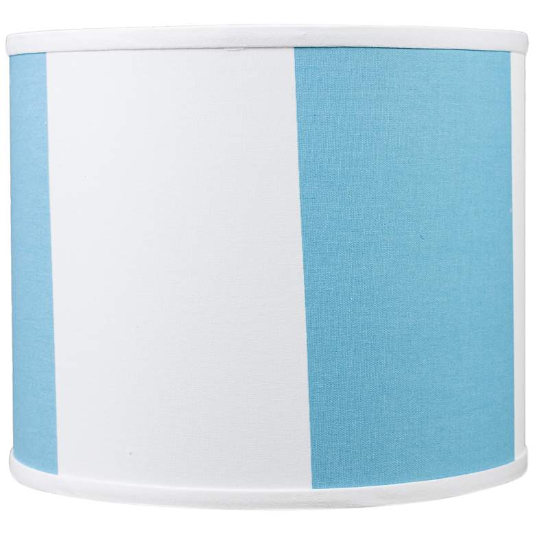 Image 1 Cabana Coastal Blue Stripe Drum Lamp Shade 10x10x9 (Spider)