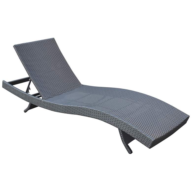 Image 1 Cabana Outdoor Adjustable Wicker Chaise Lounge Chair