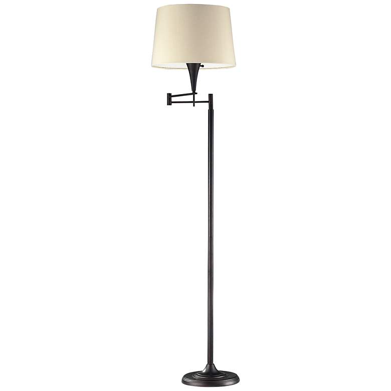 Image 1 Cabaret 64 inch High Aged Bronze Swing Arm Floor Lamp