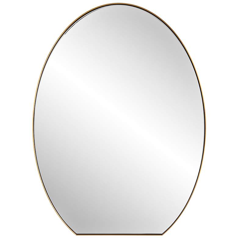 Image 3 Cabell Plated Brushed Brass 24" x 32" Oval Wall Mirror