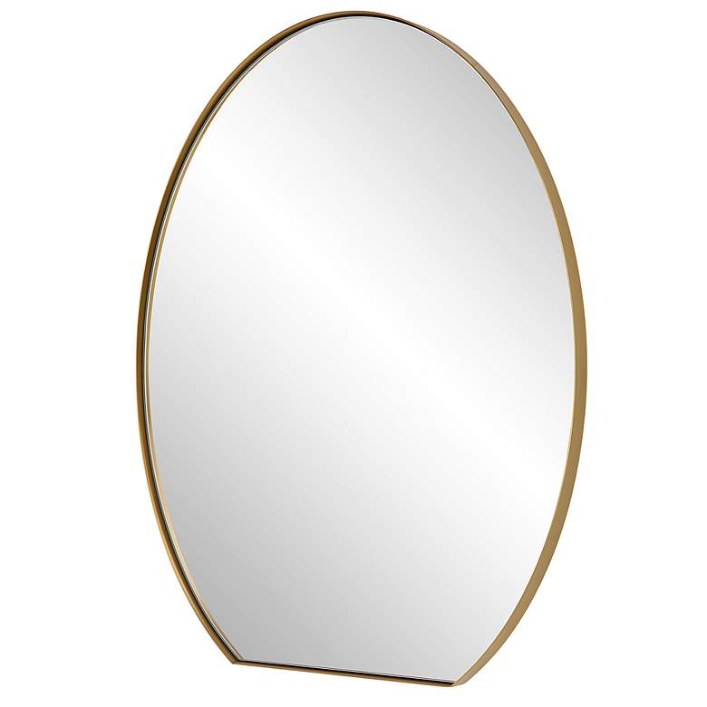 Image 5 Cabell Plated Brushed Brass 24" x 32" Oval Wall Mirror more views
