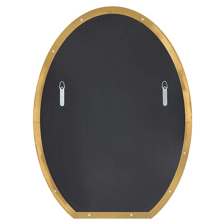 Image 7 Cabell Plated Brushed Brass 24" x 32" Oval Wall Mirror more views