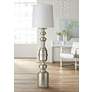 Cabello 78" High Antique Silver Column Floor Lamp