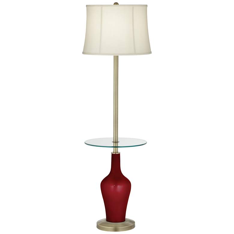 Image 1 Cabernet Red Metallic Anya Tray Table Floor Lamp