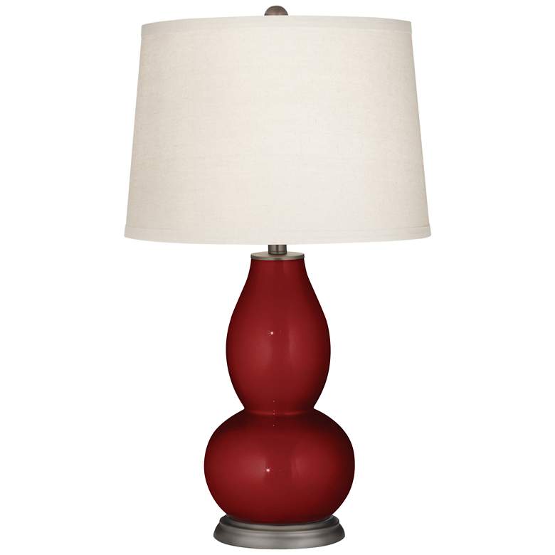 Image 1 Cabernet Red Metallic Double Gourd Table Lamp