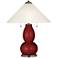 Cabernet Red Metallic Fulton Lamp with Fluted Glass Shade