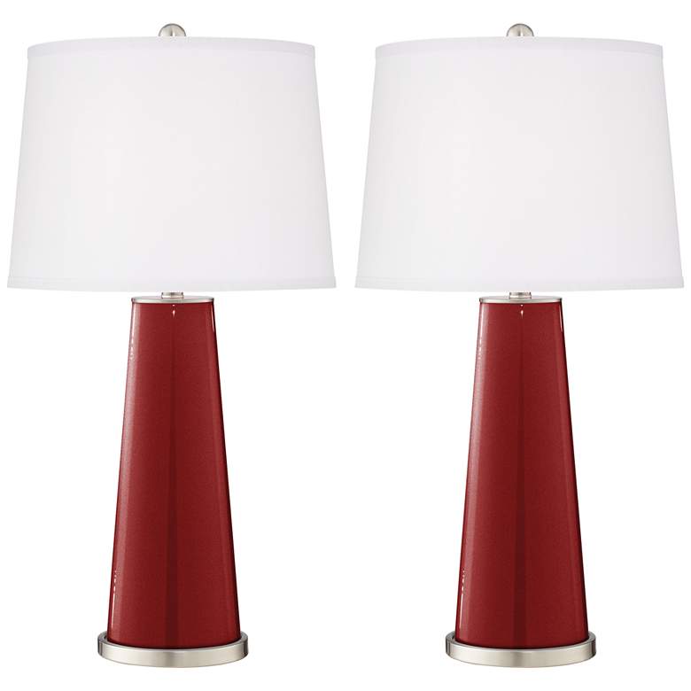 Image 1 Cabernet Red Metallic Leo Table Lamp Set of 2