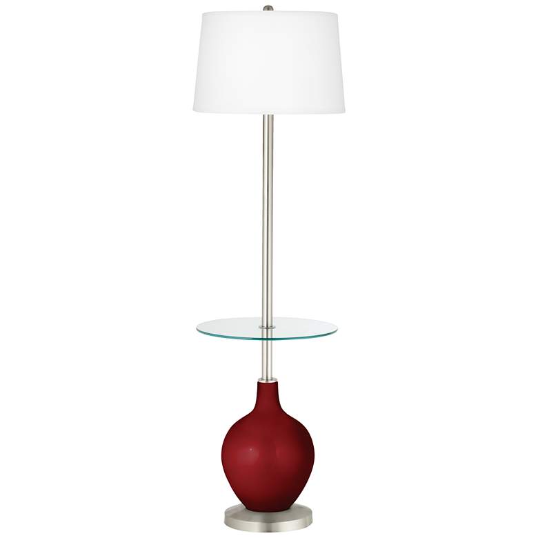 Image 1 Cabernet Red Metallic Ovo Tray Table Floor Lamp
